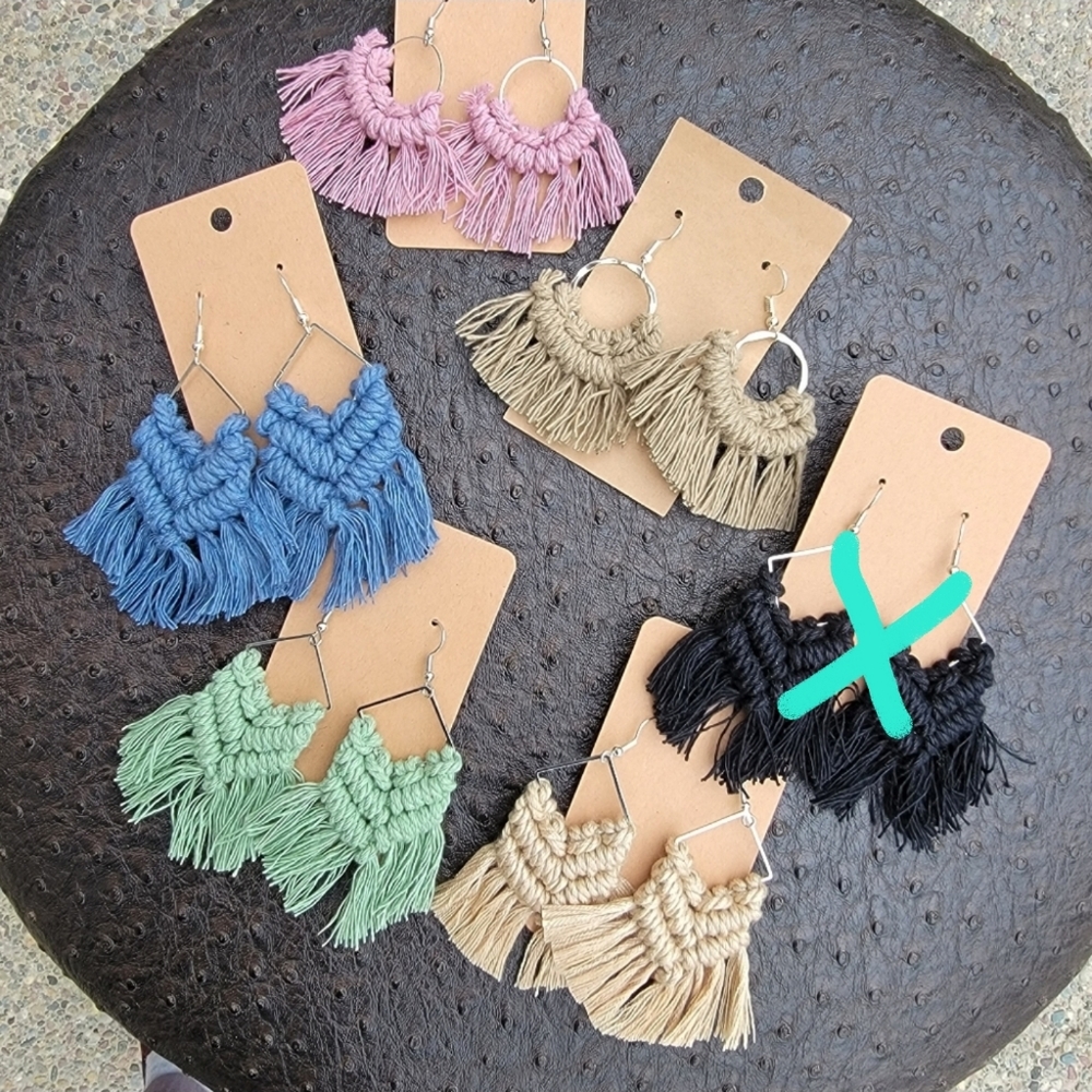 Assorted Color Macrame Earrings